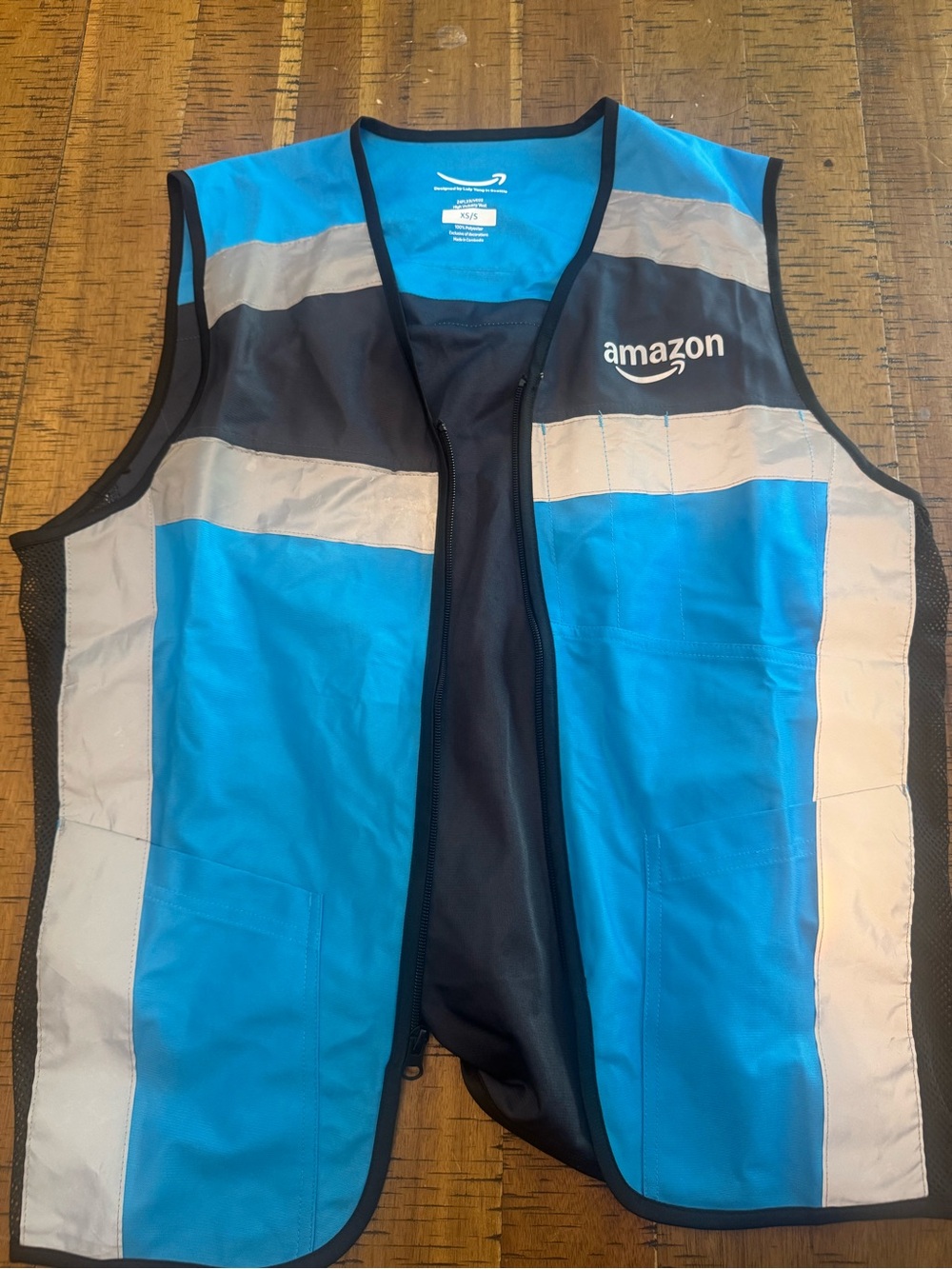 Amazon XS Small Blue and Gray High-Visibility Work Vest